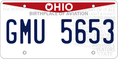 OH license plate GMU5653