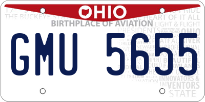 OH license plate GMU5655