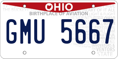 OH license plate GMU5667