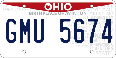 OH license plate GMU5674