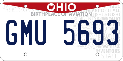 OH license plate GMU5693