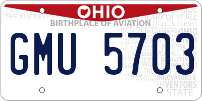 OH license plate GMU5703