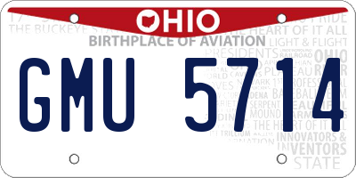 OH license plate GMU5714