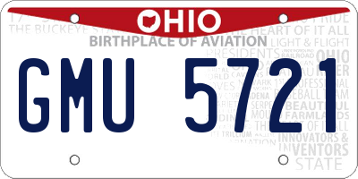 OH license plate GMU5721