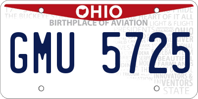 OH license plate GMU5725