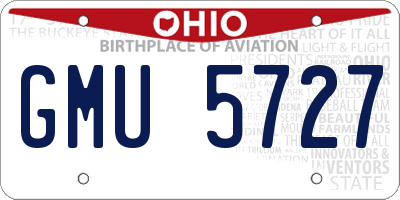 OH license plate GMU5727