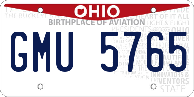 OH license plate GMU5765