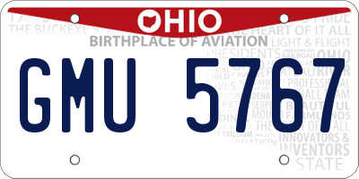 OH license plate GMU5767
