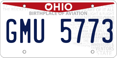 OH license plate GMU5773
