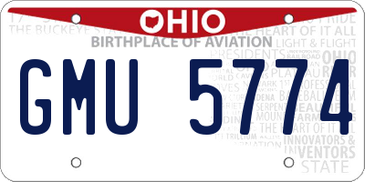 OH license plate GMU5774