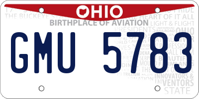 OH license plate GMU5783