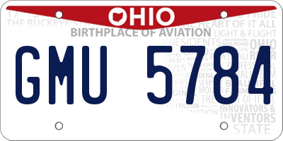 OH license plate GMU5784
