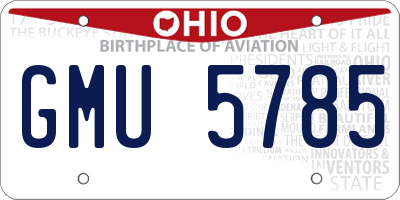 OH license plate GMU5785