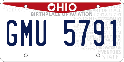 OH license plate GMU5791