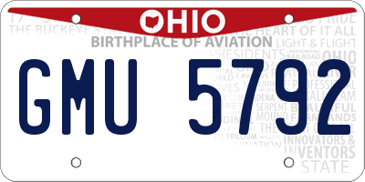 OH license plate GMU5792