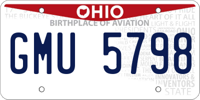 OH license plate GMU5798
