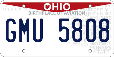 OH license plate GMU5808