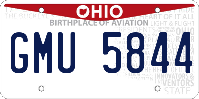 OH license plate GMU5844