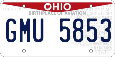 OH license plate GMU5853