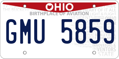OH license plate GMU5859