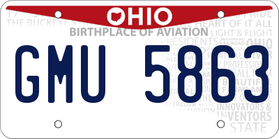 OH license plate GMU5863