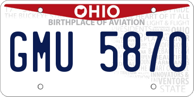 OH license plate GMU5870