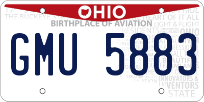 OH license plate GMU5883