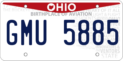 OH license plate GMU5885