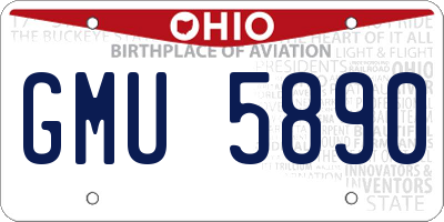 OH license plate GMU5890