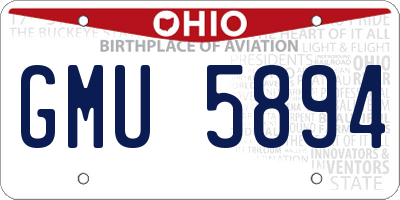OH license plate GMU5894