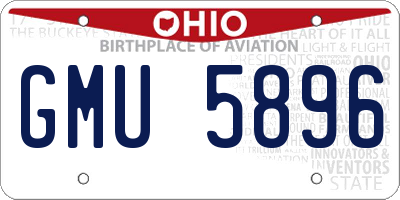 OH license plate GMU5896