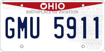OH license plate GMU5911