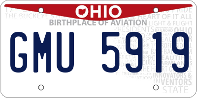 OH license plate GMU5919