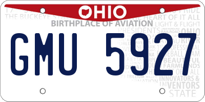 OH license plate GMU5927