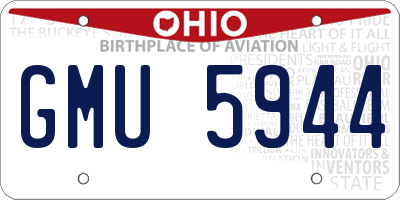 OH license plate GMU5944