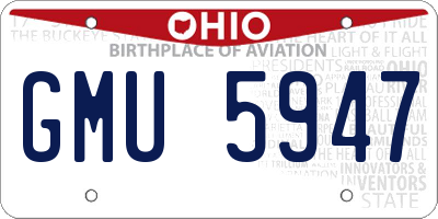 OH license plate GMU5947