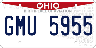 OH license plate GMU5955