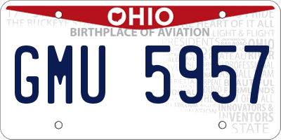 OH license plate GMU5957