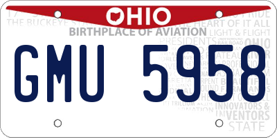 OH license plate GMU5958