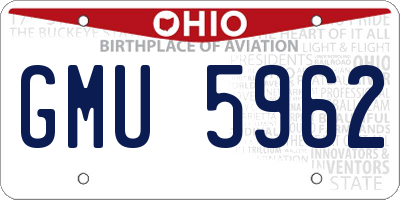 OH license plate GMU5962