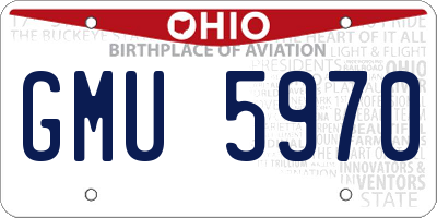 OH license plate GMU5970