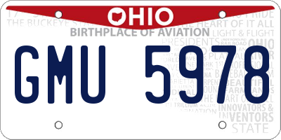 OH license plate GMU5978