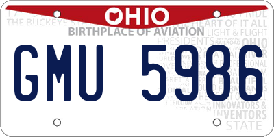 OH license plate GMU5986