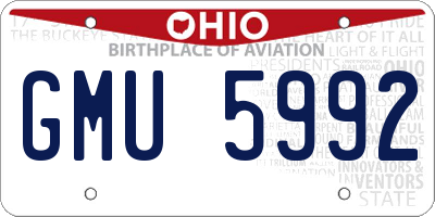 OH license plate GMU5992