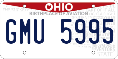OH license plate GMU5995
