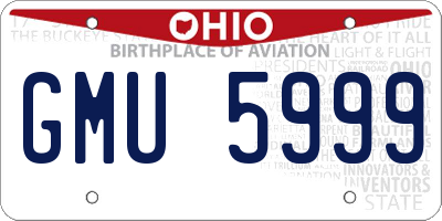 OH license plate GMU5999