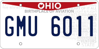 OH license plate GMU6011