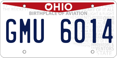 OH license plate GMU6014