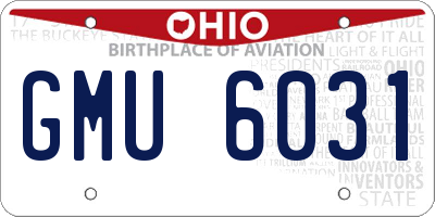 OH license plate GMU6031