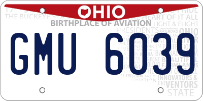 OH license plate GMU6039